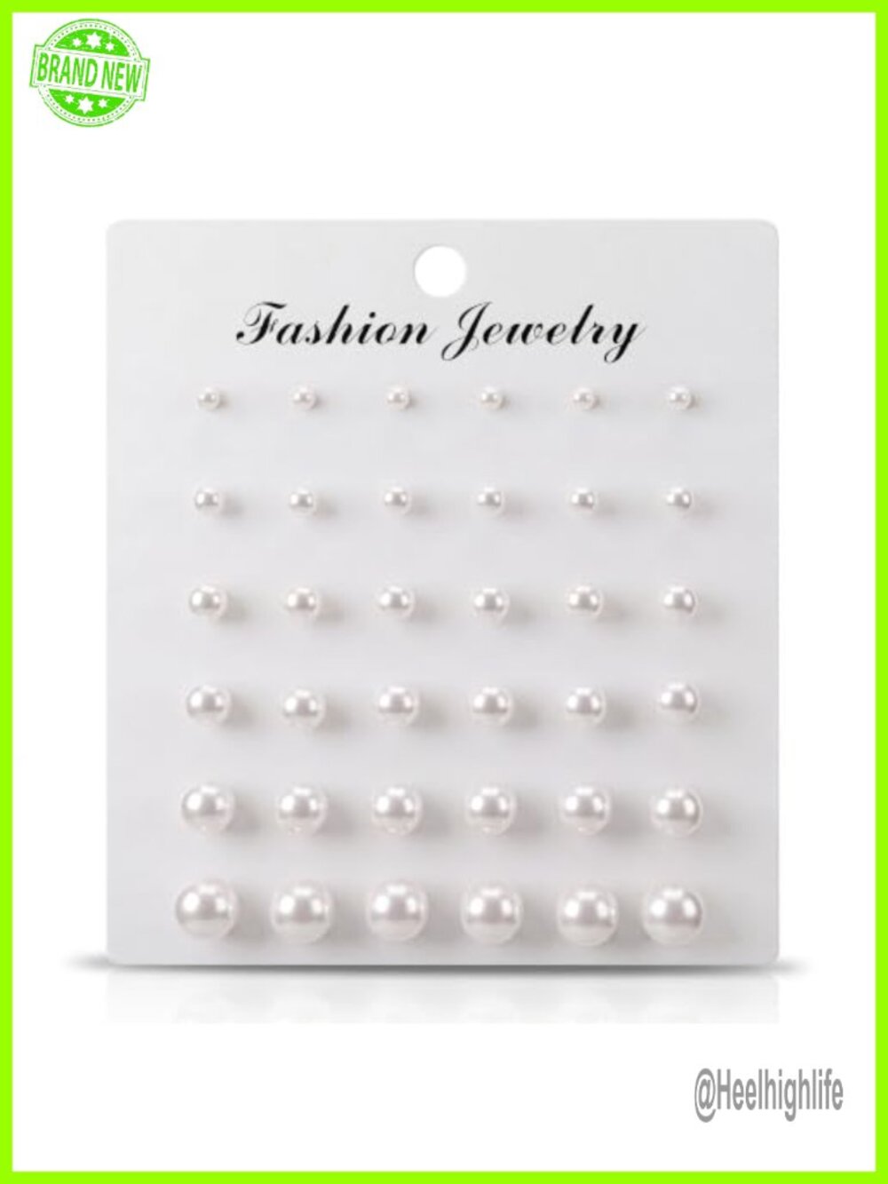 Pearl Stud Earrings Set 18 Pairs Multiple Sizes Stainless Steel Posts
